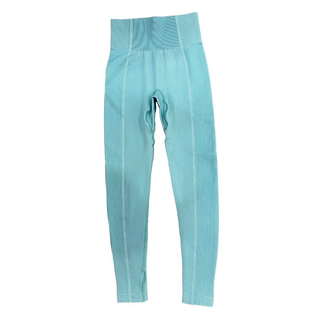 Gymshark High Waisted Seamless Leggings Women's Size Small Teal Blue